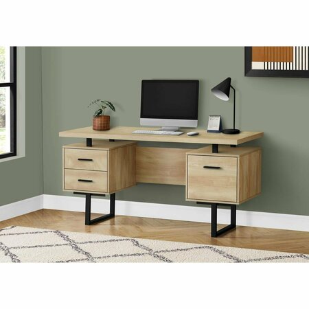 DAPHNES DINNETTE 60 in. Metal Computer Desk Natural - Black DA3072169